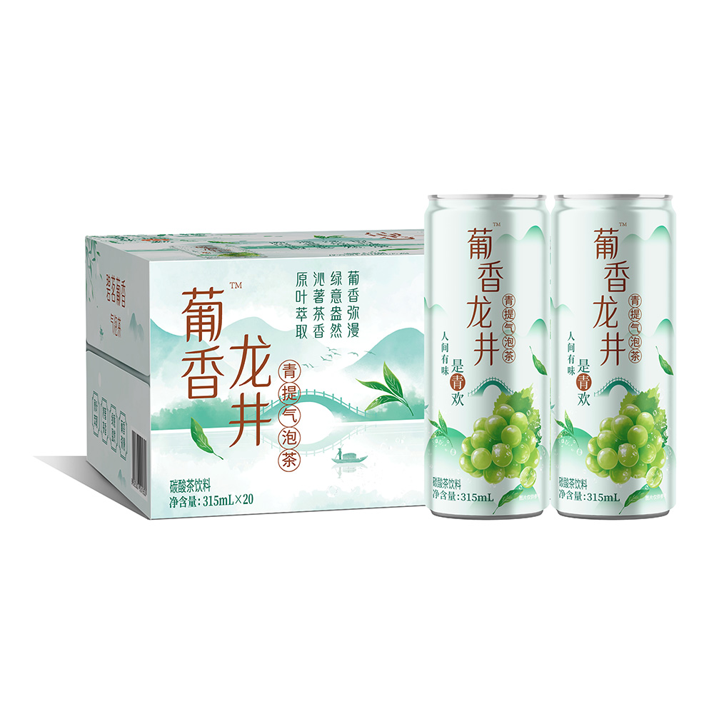 金匯泉 葡香龍井青提氣泡茶(碳酸茶飲料) 315ml*20