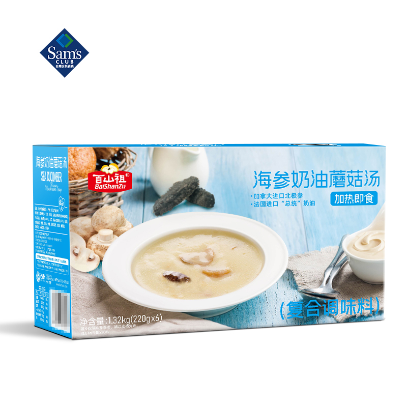 百山祖 海蔘奶油蘑菇湯 1.32kg(220g*6)